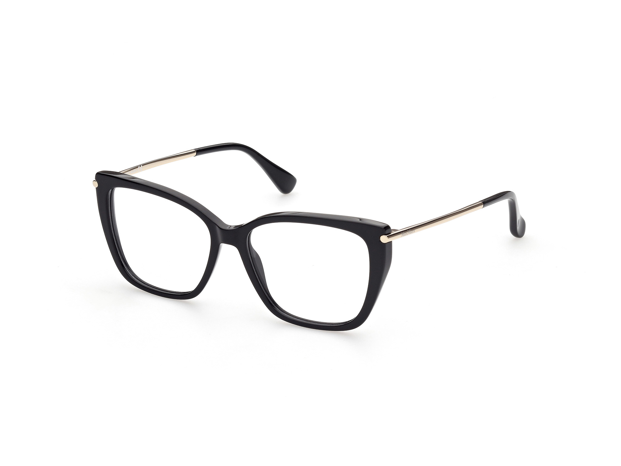 occhiali montatura da vista firmati max mara mm5007 001 neri montature neutri nero occhiale donna quadrati grandi oversize squadrati lenti neutre da vista non graduati nero e oro